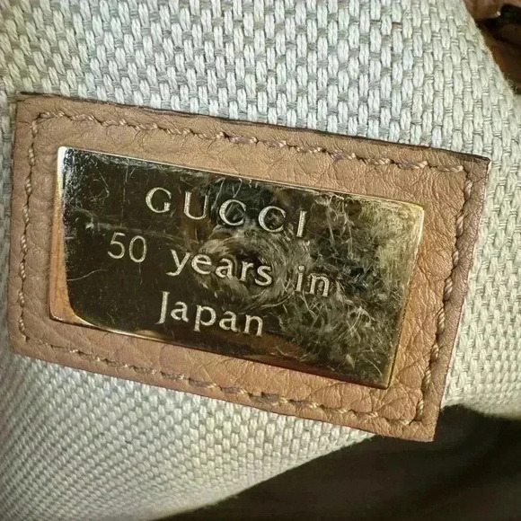 Gucci Vintage Medium Floral Camvas Pink/Beige Leather Tote Bag. - Picture 11 of 15